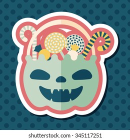 halloween candy flat icon with long shadow,eps10