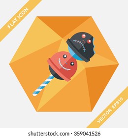 halloween candy flat icon with long shadow,eps10