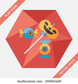 halloween candy flat icon with long shadow,eps10