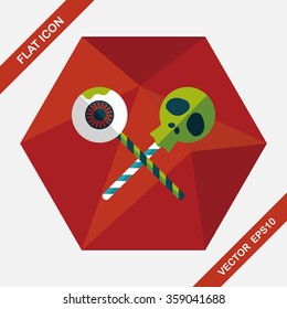 halloween candy flat icon with long shadow,eps10