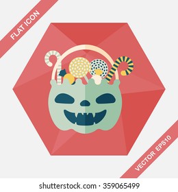 halloween candy flat icon with long shadow,eps10