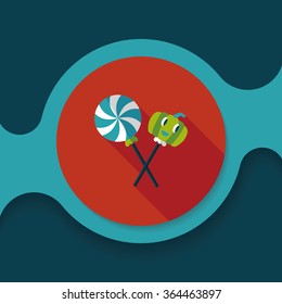 Halloween candy flat icon with long shadow,eps10