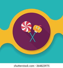 Halloween candy flat icon with long shadow,eps10