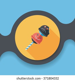 halloween candy flat icon with long shadow,eps10