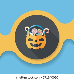 halloween candy flat icon with long shadow,eps10