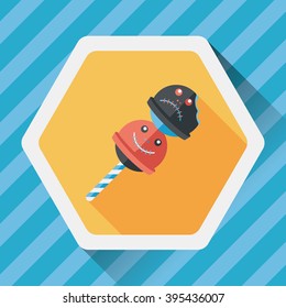 halloween candy flat icon with long shadow,eps10