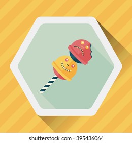 halloween candy flat icon with long shadow,eps10