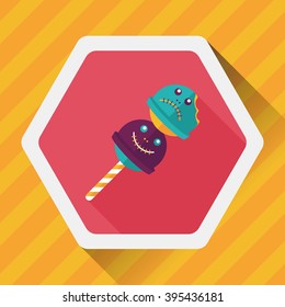 halloween candy flat icon with long shadow,eps10
