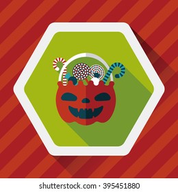 halloween candy flat icon with long shadow,eps10