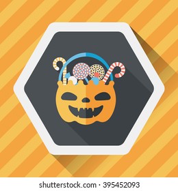 halloween candy flat icon with long shadow,eps10