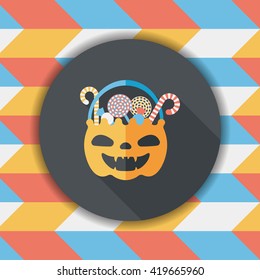 halloween candy flat icon with long shadow,eps10