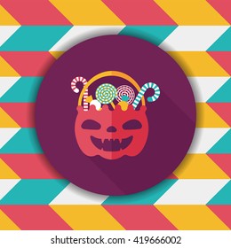 halloween candy flat icon with long shadow,eps10