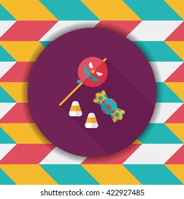 halloween candy flat icon with long shadow,eps10