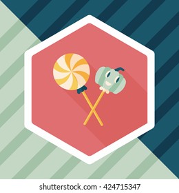 Halloween candy flat icon with long shadow,eps10