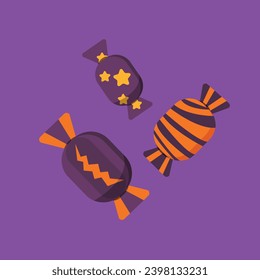 A Halloween candy flat icon vector