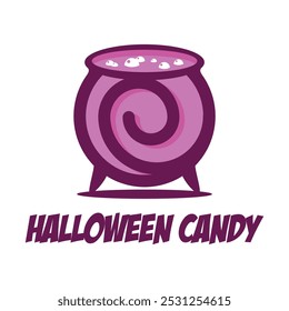 design de logotipo minimalista plano de chocolate halloween