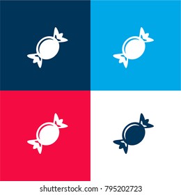 Halloween candy four color material and minimal icon logo set in red and blue
