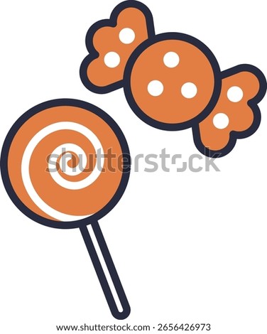 Halloween candy icon illustration. Vector image. Useful.