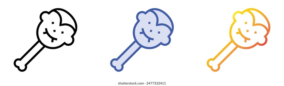 halloween candy icon. Linear, Blue Fill and Gradient Style Design Isolated On White Background