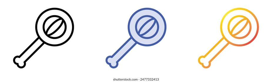 halloween candy icon. Linear, Blue Fill and Gradient Style Design Isolated On White Background