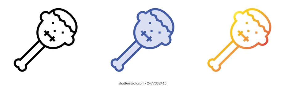 halloween candy icon. Linear, Blue Fill and Gradient Style Design Isolated On White Background