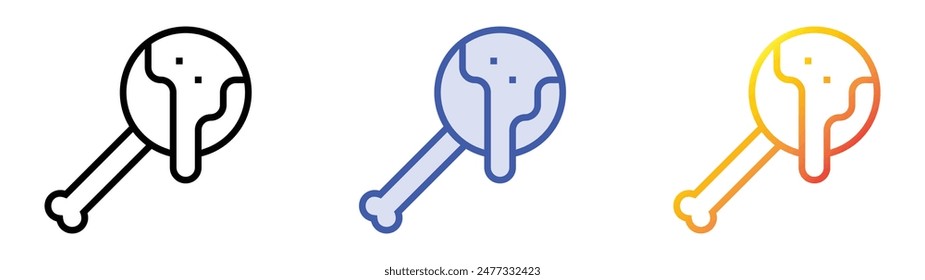 halloween candy icon. Linear, Blue Fill and Gradient Style Design Isolated On White Background