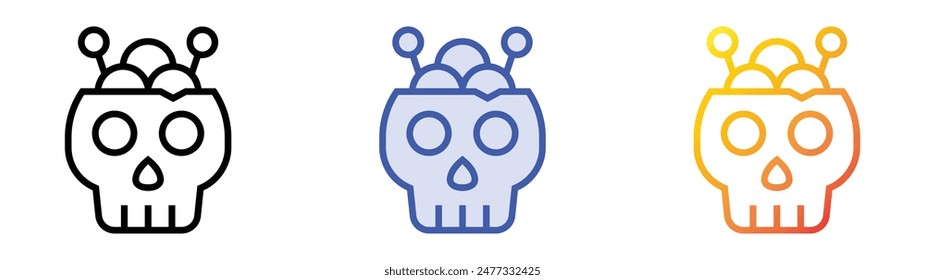 halloween candy icon. Linear, Blue Fill and Gradient Style Design Isolated On White Background