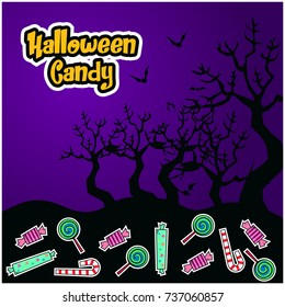 Halloween Candy. Icon. Pattern. Poster. Vector art
