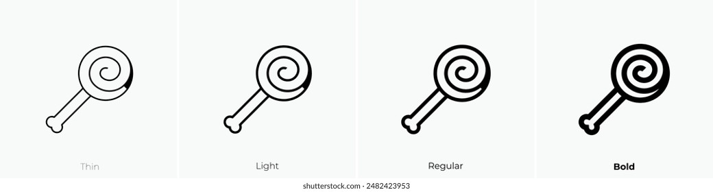 halloween candy icon. Thin, Light Regular And Bold style design isolated on white background