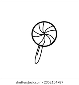 Vector del icono de la golosina de Halloween. Ilustración del símbolo de Hallowen. Hallowen Doodle