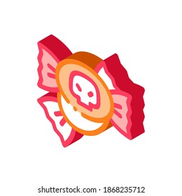 Halbkuchensymbol-Vektorgrafik. isometrisches Halloween-Süßigkeitszeichen. farbige einzelne Symbolillustration