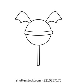 Halloween Candy Icon Vector Outline Illustration