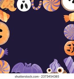 Halloween Candy Illustration Frame Background