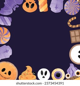 Halloween Candy Illustration Frame Background