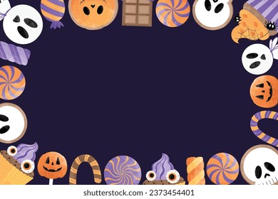 Fondo del marco de la ilustración de Candy de Halloween
