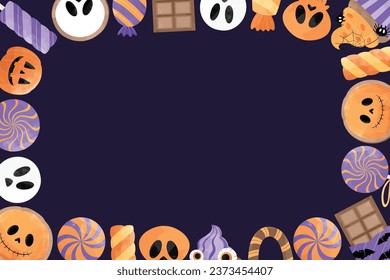 Fondo del marco de la ilustración de Candy de Halloween