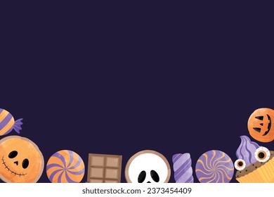 Fondo del marco de la ilustración de Candy de Halloween