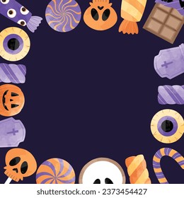 Halloween Candy Illustration Frame Background