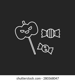 halloween candy line icon