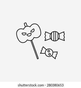halloween candy line icon