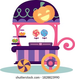 Halloween Candy and Lollipop Cart