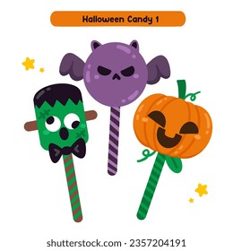 Halloween Candy Lollipop Icon Illustration for Kids Halloween Party