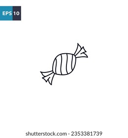 Halloween candy outline icon Vector illustration
