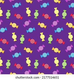 Halloween candy pattern. Happy Halloween background. Background with sweets. 