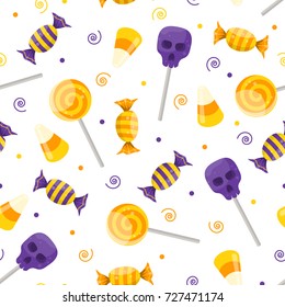 Halloween candy pattern. Vector illustration.