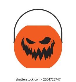 Halloween Candy Pot, Pumpkin Pot, Candy Pot, Halloween Pumpkin, Halloween Pumpkin Basket, Pumpkin Basket, Vector Illustration Background