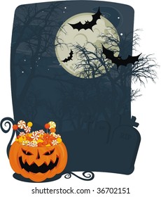 halloween candy in pumkin