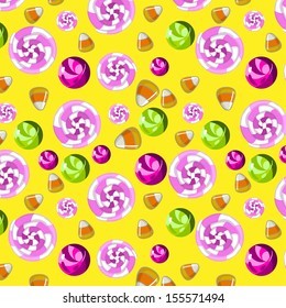 halloween candy seamless pattern