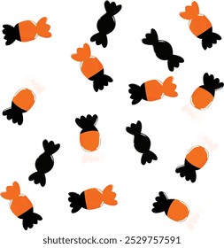 Halloween candy set. Holiday sweets collection. Vector illustrations isolated on white background