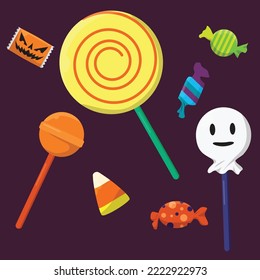 halloween candy set ornament vector EPS10